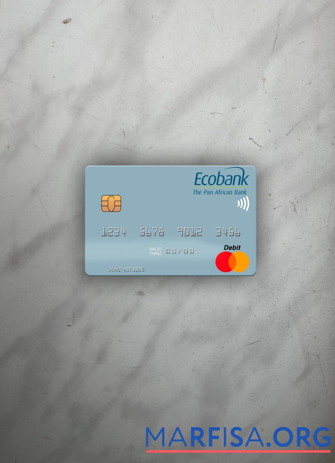 Realistic Senegal Ecobank Sénégal mastercard photolook front download for verification